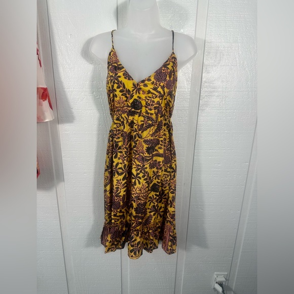Raja Blue and Yellow Floral Spaghetti Strap Sundress Size Medium NWT - Picture 1 of 10